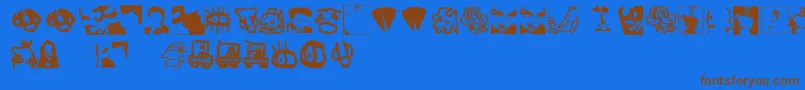 Fonte ErosSimboli – fontes marrons em um fundo azul