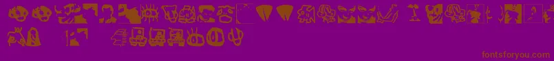 ErosSimboli-Schriftart – Braune Schriften auf violettem Hintergrund