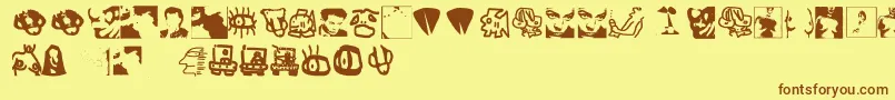 ErosSimboli Font – Brown Fonts on Yellow Background
