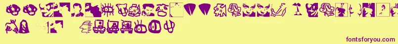 ErosSimboli Font – Purple Fonts on Yellow Background