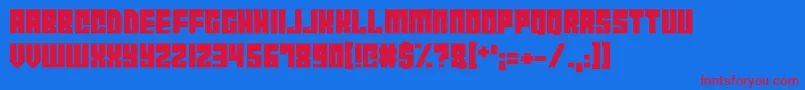 CyborgCity Font – Red Fonts on Blue Background