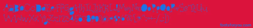 OrganicFridaysSolidAlternates Font – Blue Fonts on Red Background