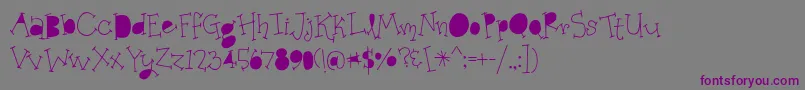 OrganicFridaysSolidAlternates Font – Purple Fonts on Gray Background