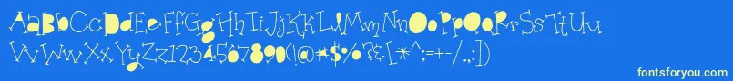 OrganicFridaysSolidAlternates Font – Yellow Fonts on Blue Background