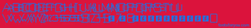 Fonte Countdowner – fontes azuis em um fundo vermelho