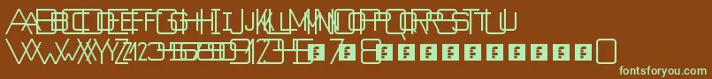 Countdowner-fontti – vihreät fontit ruskealla taustalla