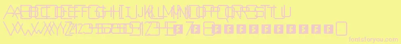 Countdowner-fontti – vaaleanpunaiset fontit keltaisella taustalla