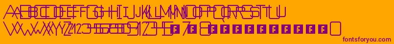 Countdowner-Schriftart – Violette Schriften auf orangefarbenem Hintergrund