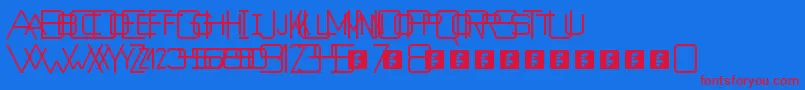 Countdowner-Schriftart – Rote Schriften auf blauem Hintergrund