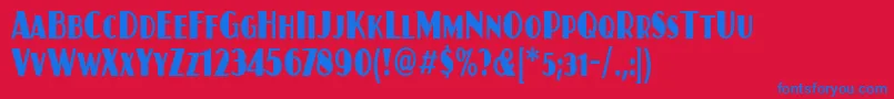 JuanitaitccdTt Font – Blue Fonts on Red Background