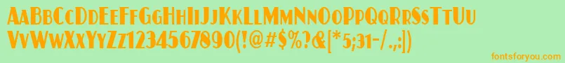 JuanitaitccdTt Font – Orange Fonts on Green Background