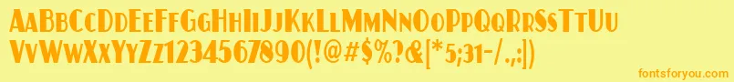 JuanitaitccdTt Font – Orange Fonts on Yellow Background