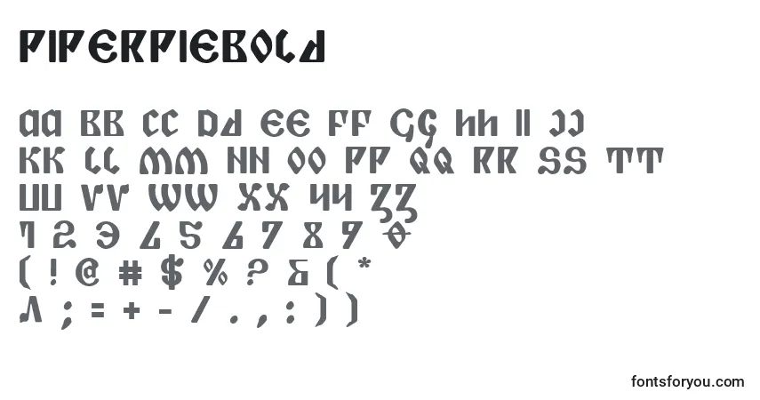 Шрифт PiperPieBold – алфавит, цифры, специальные символы