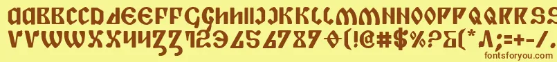 Шрифт PiperPieBold – коричневые шрифты на жёлтом фоне