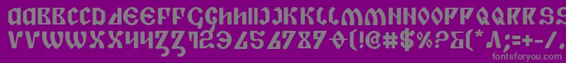 フォントPiperPieBold – 紫の背景に灰色の文字