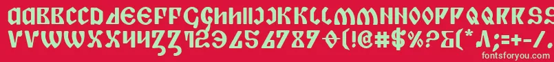 フォントPiperPieBold – 赤い背景に緑の文字