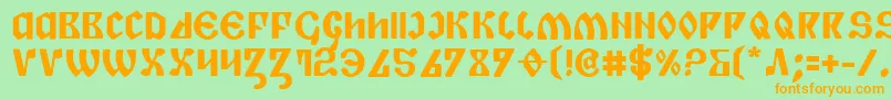 PiperPieBold Font – Orange Fonts on Green Background