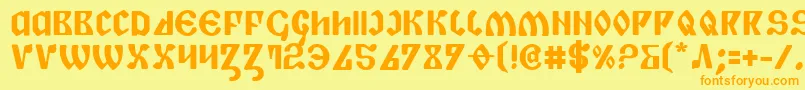 PiperPieBold Font – Orange Fonts on Yellow Background