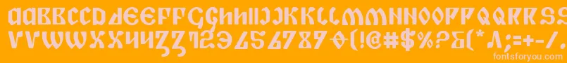 フォントPiperPieBold – オレンジの背景にピンクのフォント