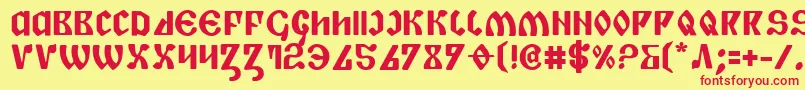 PiperPieBold Font – Red Fonts on Yellow Background