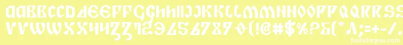 フォントPiperPieBold – 黄色い背景に白い文字