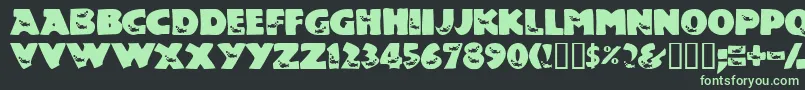 フォントTouchOfNature – 黒い背景に緑の文字