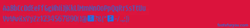 Parisienne-Schriftart – Blaue Schriften auf rotem Hintergrund