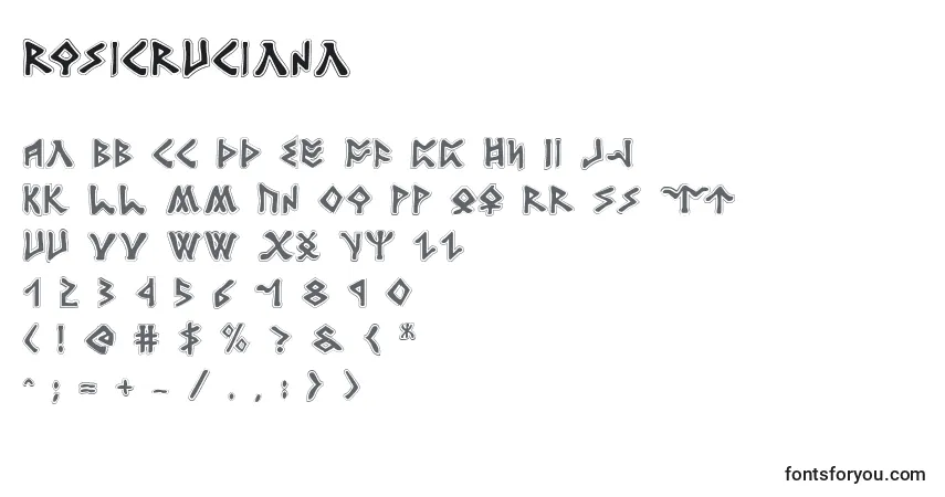 Czcionka Rosicruciana – alfabet, cyfry, specjalne znaki