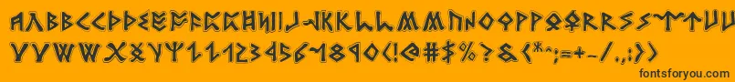 Rosicruciana Font – Black Fonts on Orange Background