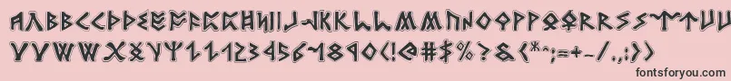 Rosicruciana Font – Black Fonts on Pink Background