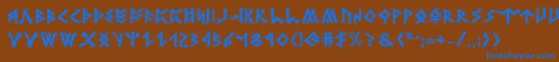 Rosicruciana Font – Blue Fonts on Brown Background