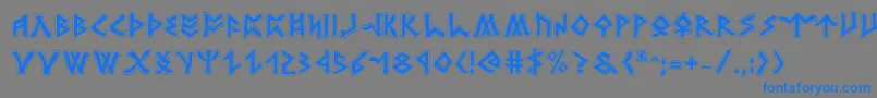 Rosicruciana Font – Blue Fonts on Gray Background