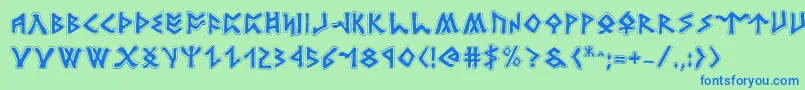 Rosicruciana Font – Blue Fonts on Green Background