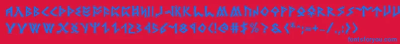 Rosicruciana Font – Blue Fonts on Red Background