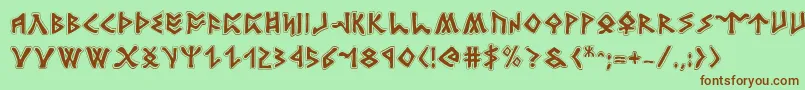 Rosicruciana Font – Brown Fonts on Green Background