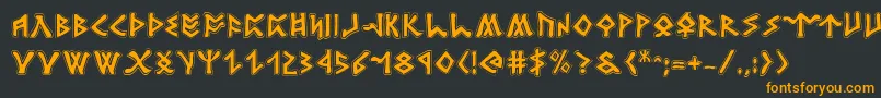 Rosicruciana Font – Orange Fonts on Black Background