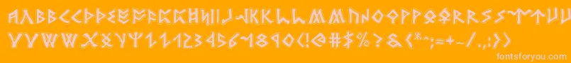 Rosicruciana Font – Pink Fonts on Orange Background