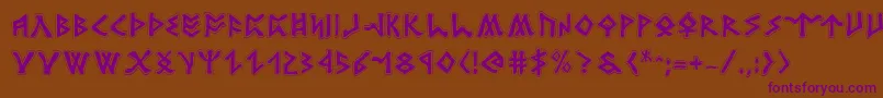 Rosicruciana-Schriftart – Violette Schriften auf braunem Hintergrund