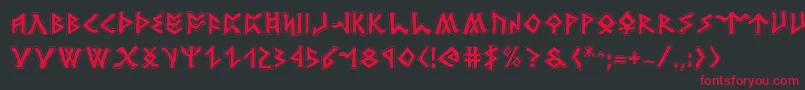 Шрифт Rosicruciana – красные шрифты на чёрном фоне