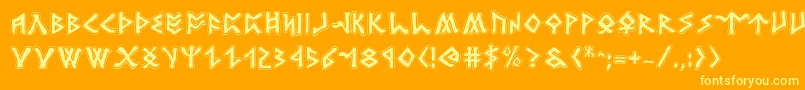 Rosicruciana Font – Yellow Fonts on Orange Background