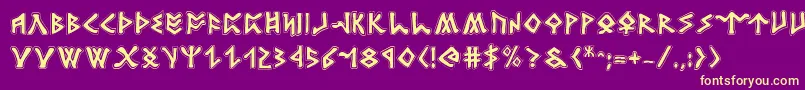 Rosicruciana Font – Yellow Fonts on Purple Background