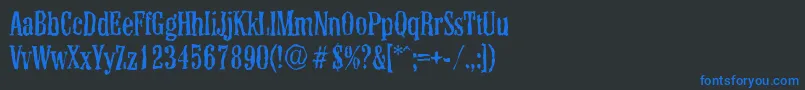 ColonelrandomRegular Font – Blue Fonts on Black Background
