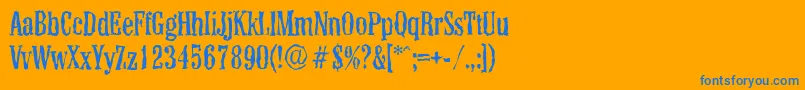 ColonelrandomRegular Font – Blue Fonts on Orange Background