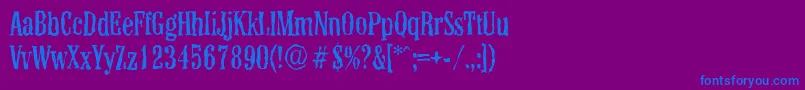 ColonelrandomRegular Font – Blue Fonts on Purple Background