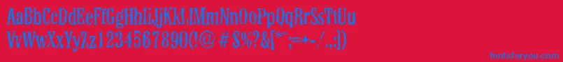 ColonelrandomRegular Font – Blue Fonts on Red Background