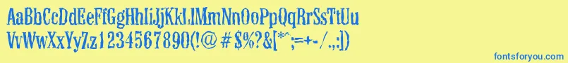 ColonelrandomRegular Font – Blue Fonts on Yellow Background