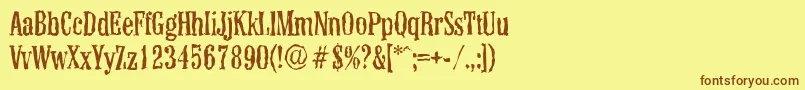 ColonelrandomRegular Font – Brown Fonts on Yellow Background
