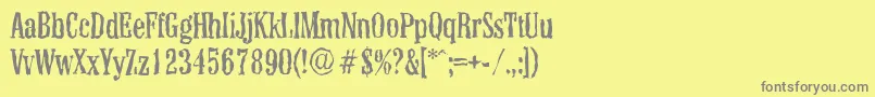 ColonelrandomRegular Font – Gray Fonts on Yellow Background