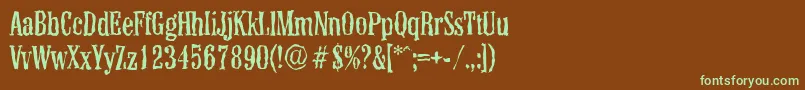 Шрифт ColonelrandomRegular – зелёные шрифты на коричневом фоне