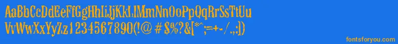 ColonelrandomRegular Font – Orange Fonts on Blue Background